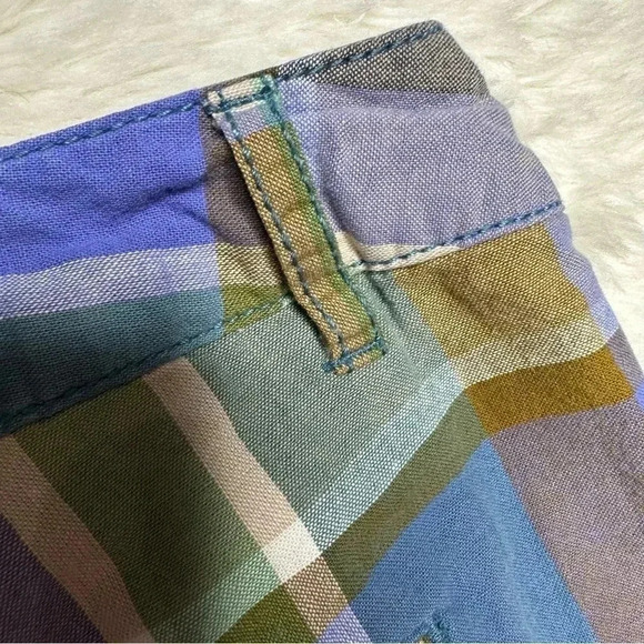 Merona Shorts Blue & Green Plaid Chino Size 6 - Picture 14 of 16